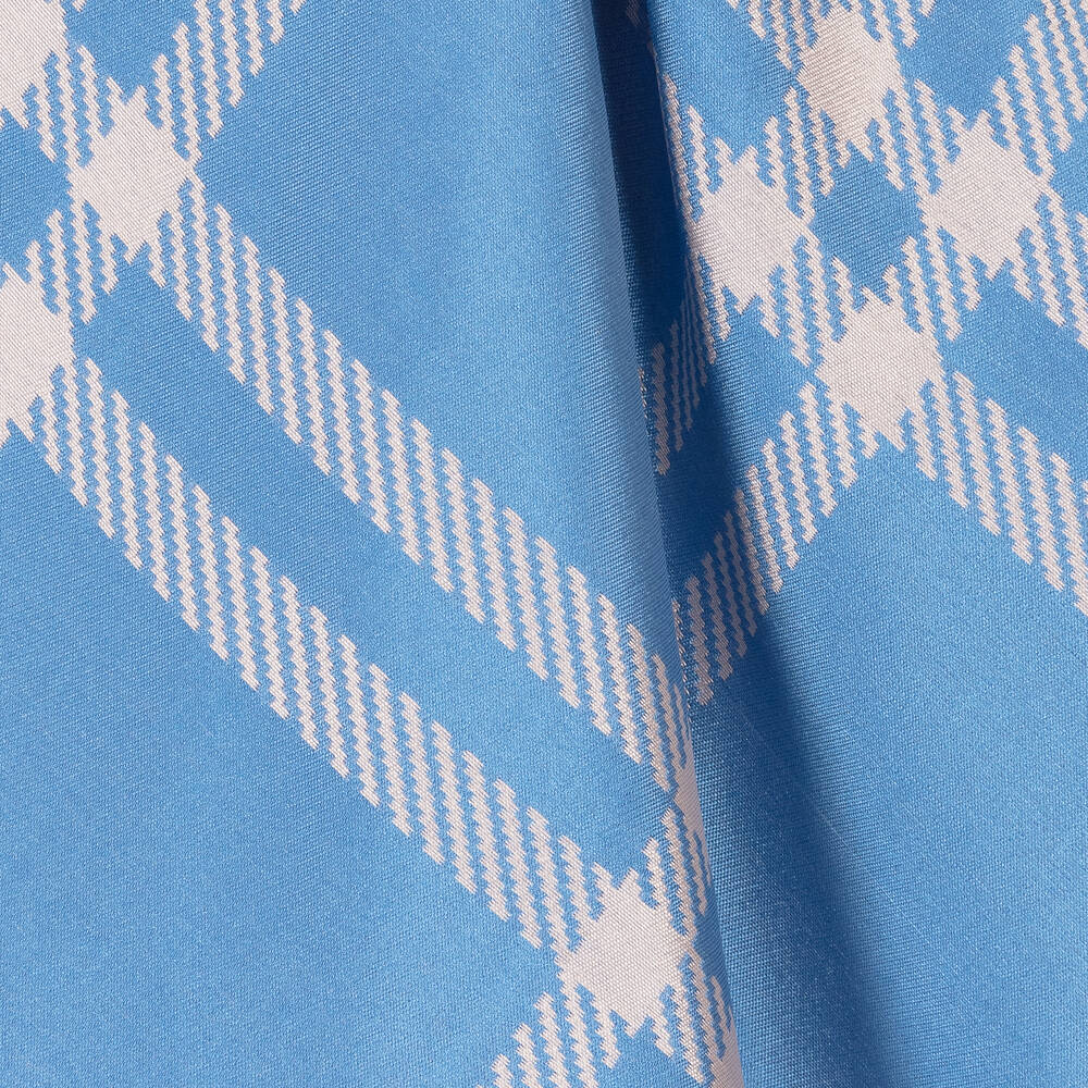 Irpa-Girls Blue Check Satin Dress | Childrensalon Outlet