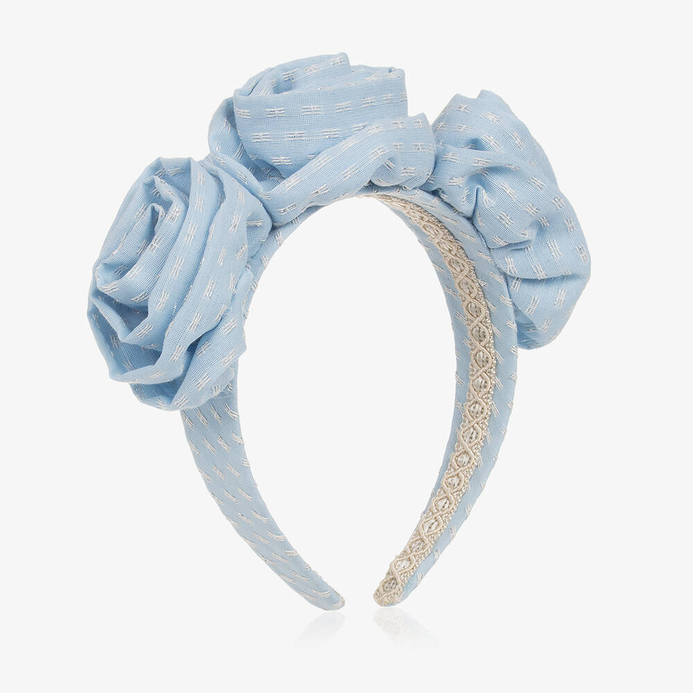 Irpa-Girls Blue Flower Hairband | Childrensalon Outlet