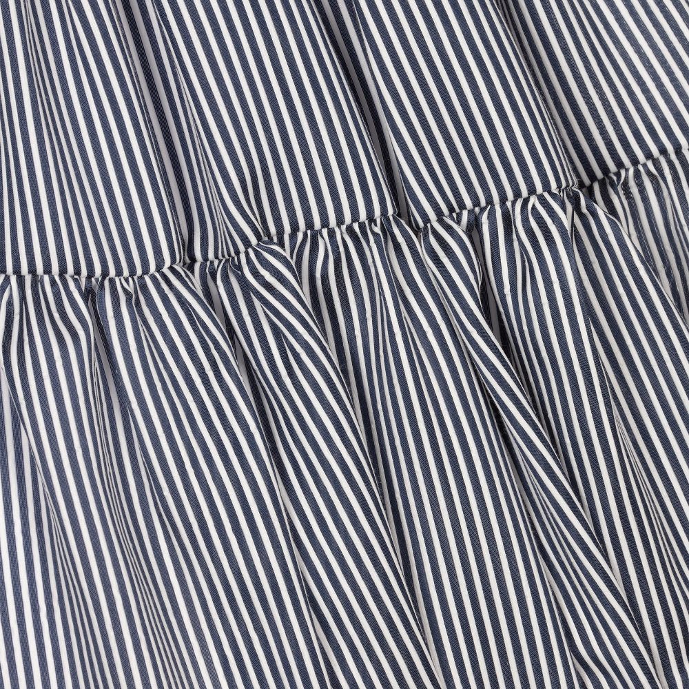 Irpa-Girls Blue Stripe Ruffle Dress | Childrensalon Outlet