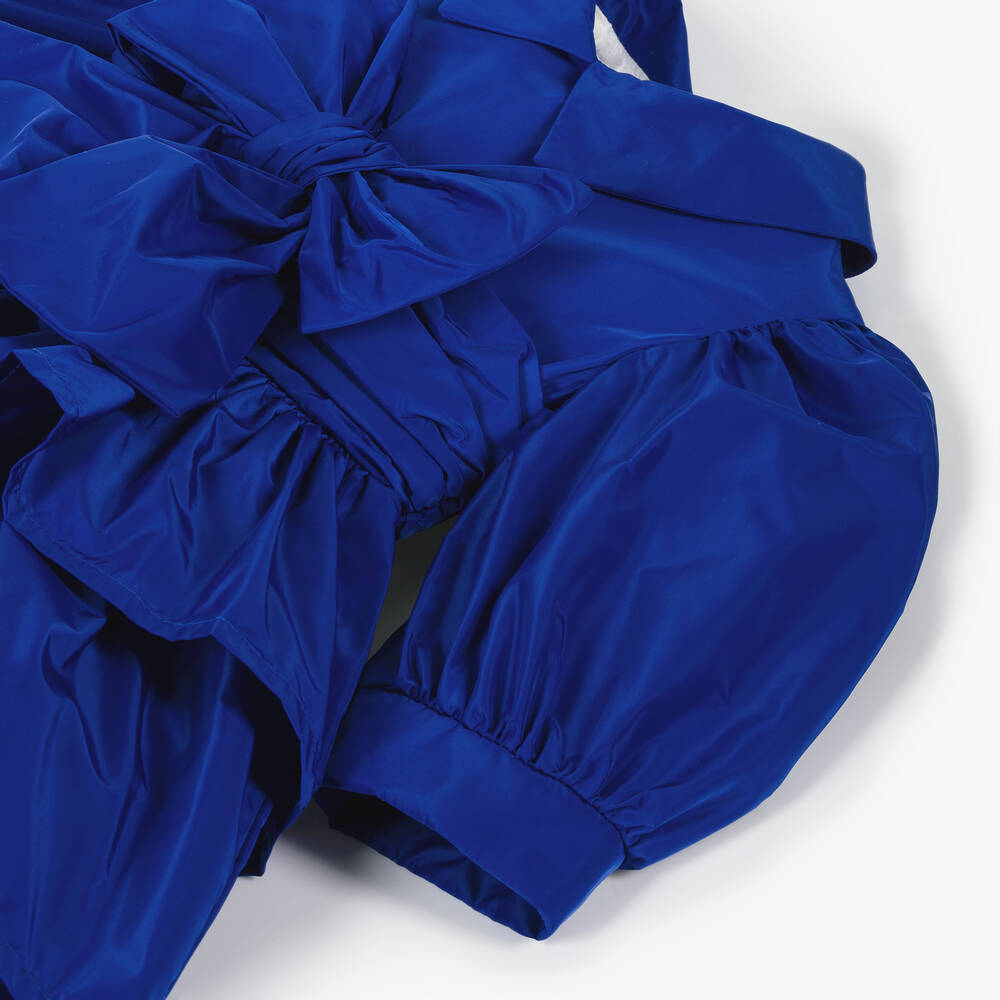 Irpa-Girls Blue Taffeta Dress | Childrensalon Outlet