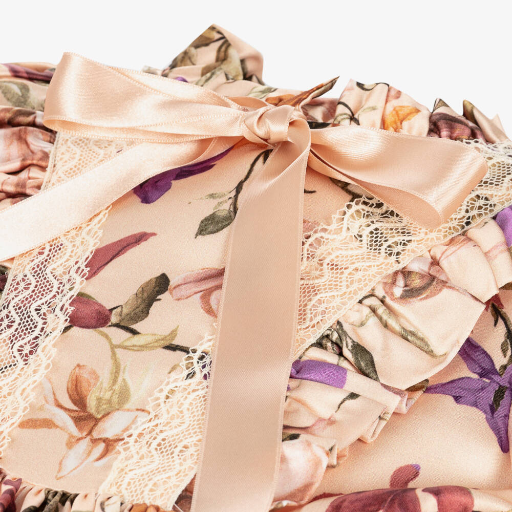 Irpa-Girls Blush Floral Satin Gown | Childrensalon Outlet