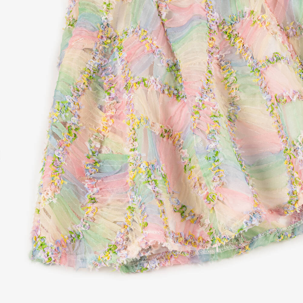 Irpa-Girls Blush Patchwork Tulle Gown | Childrensalon Outlet