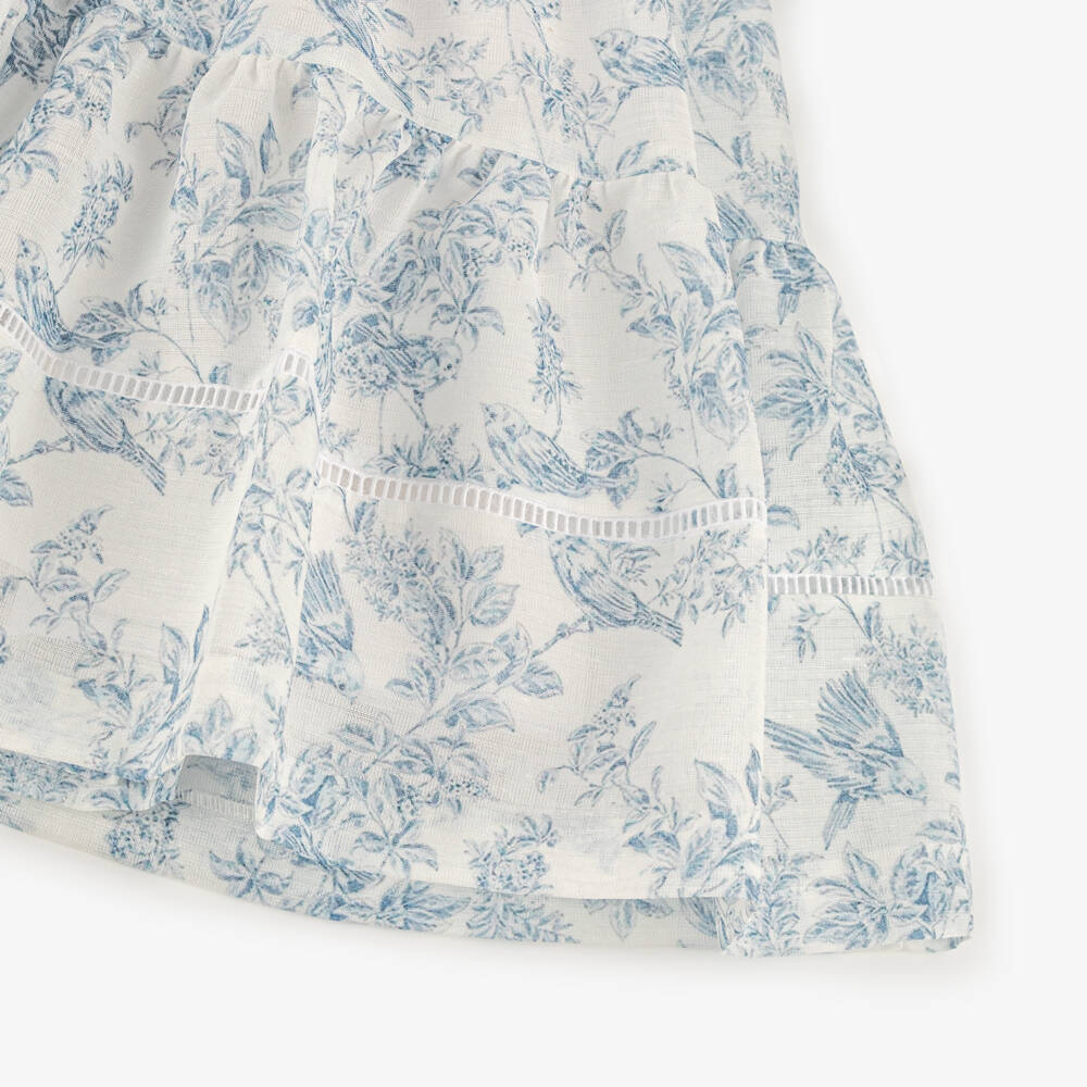 Irpa-فستان كلاسيكي أزرق للبنات بنقشة توال | Childrensalon Outlet