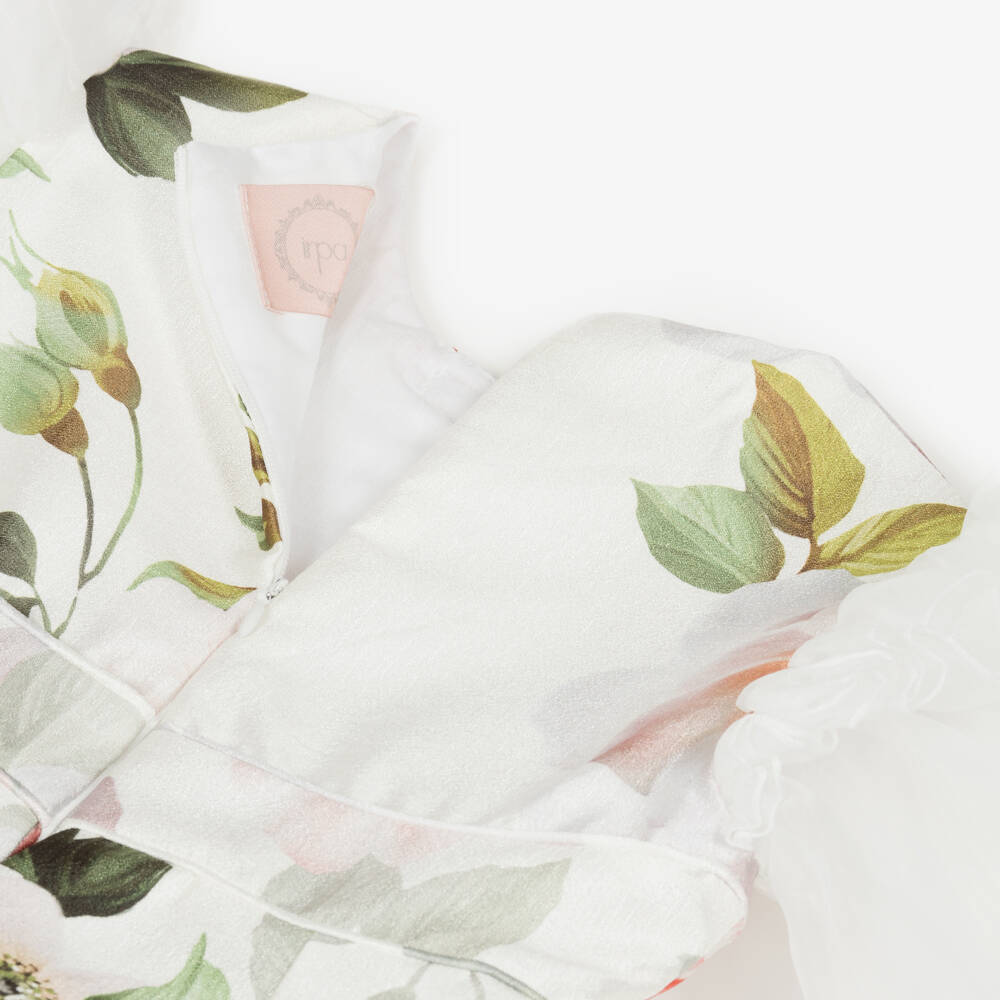 Irpa-Платье кремовое с розовыми цветами для девочек | Childrensalon Outlet