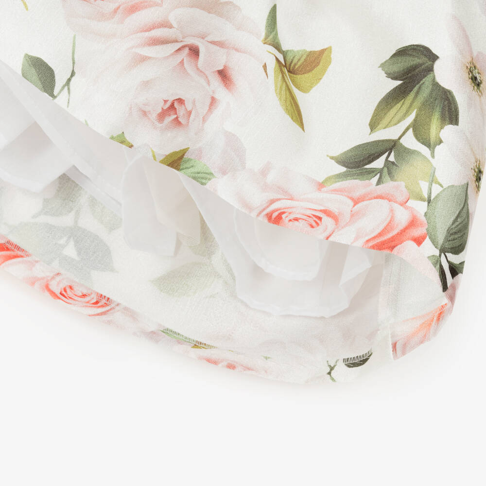 Irpa-Платье кремовое с розовыми цветами для девочек | Childrensalon Outlet