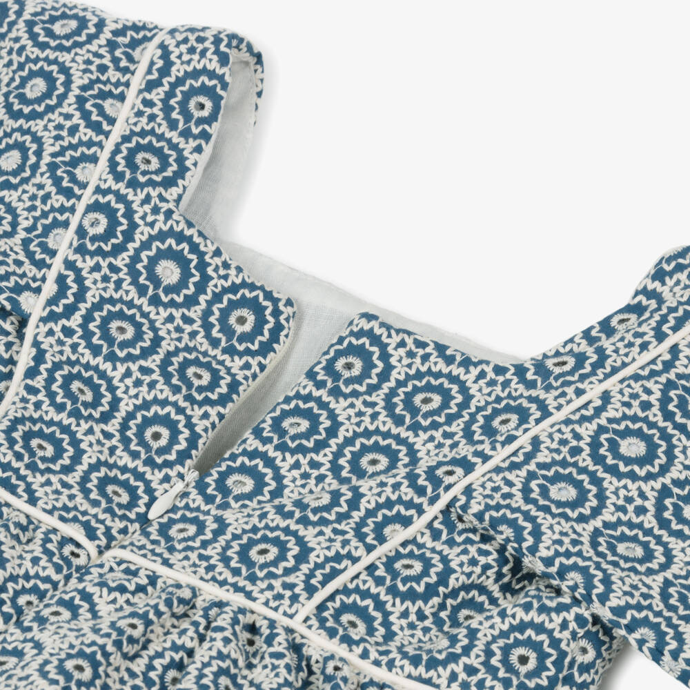 Irpa-فستان أزرق أنيق بنقشة للبنات | Childrensalon Outlet