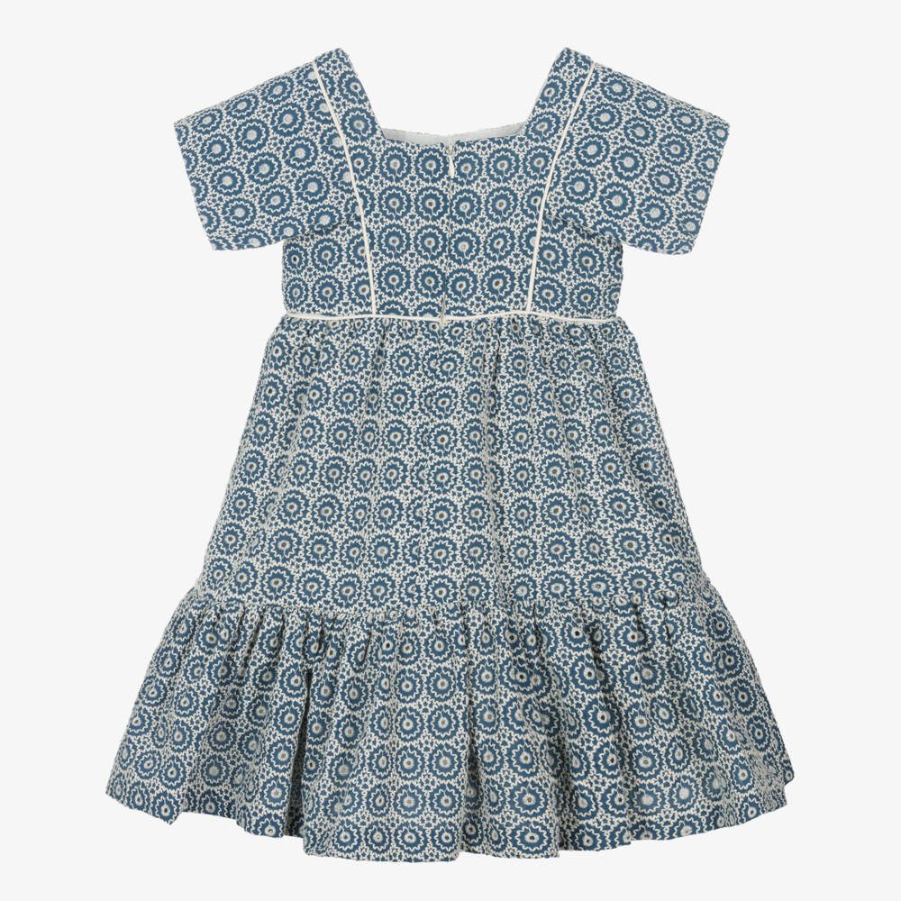Irpa-فستان أزرق أنيق بنقشة للبنات | Childrensalon Outlet