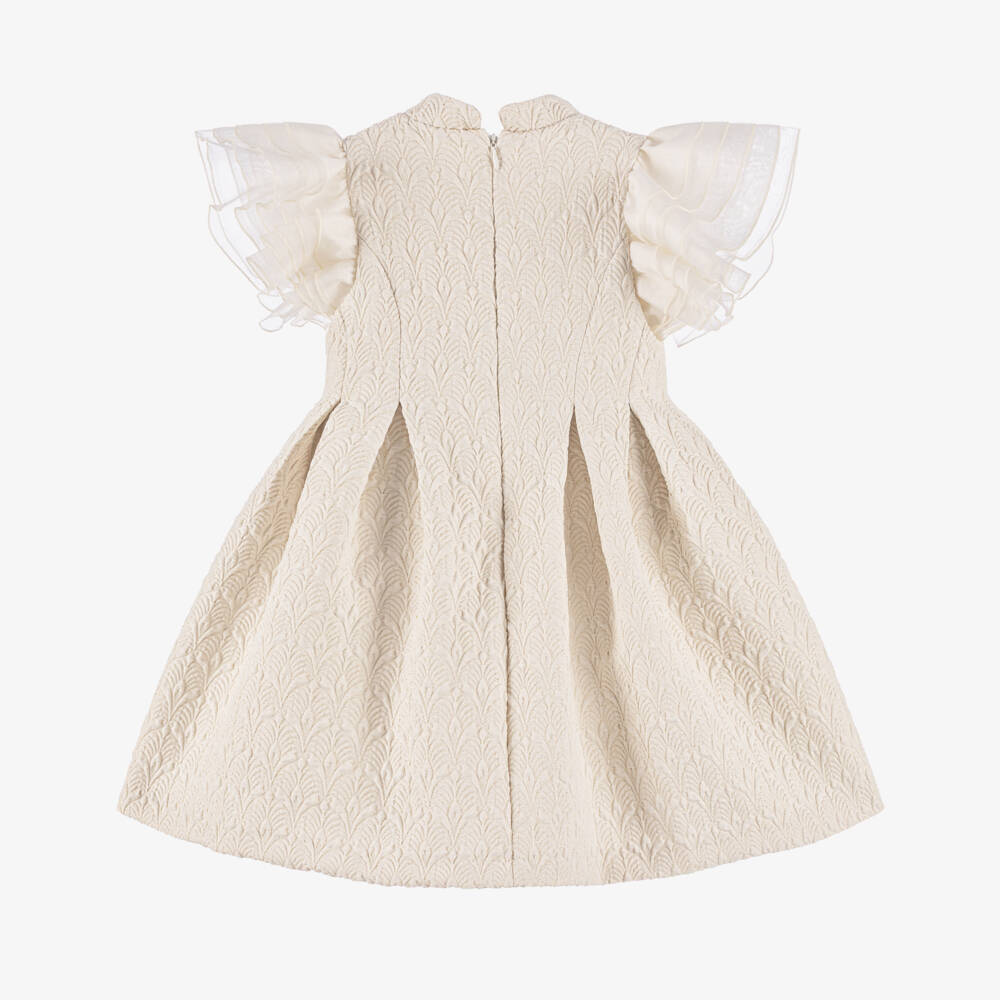 Irpa-Girls Elegant Ivory Bow Gown | Childrensalon Outlet