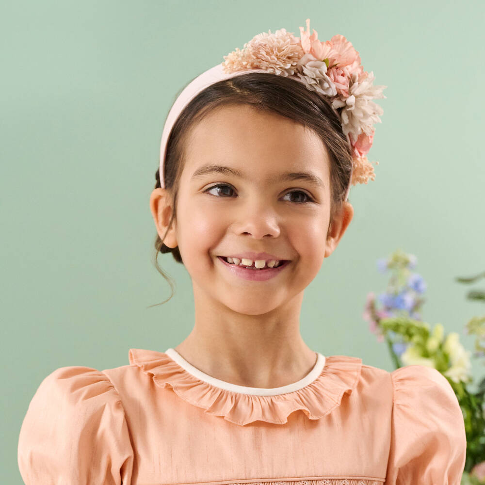 Irpa-Girls Floral Satin Blossom Headband | Childrensalon Outlet