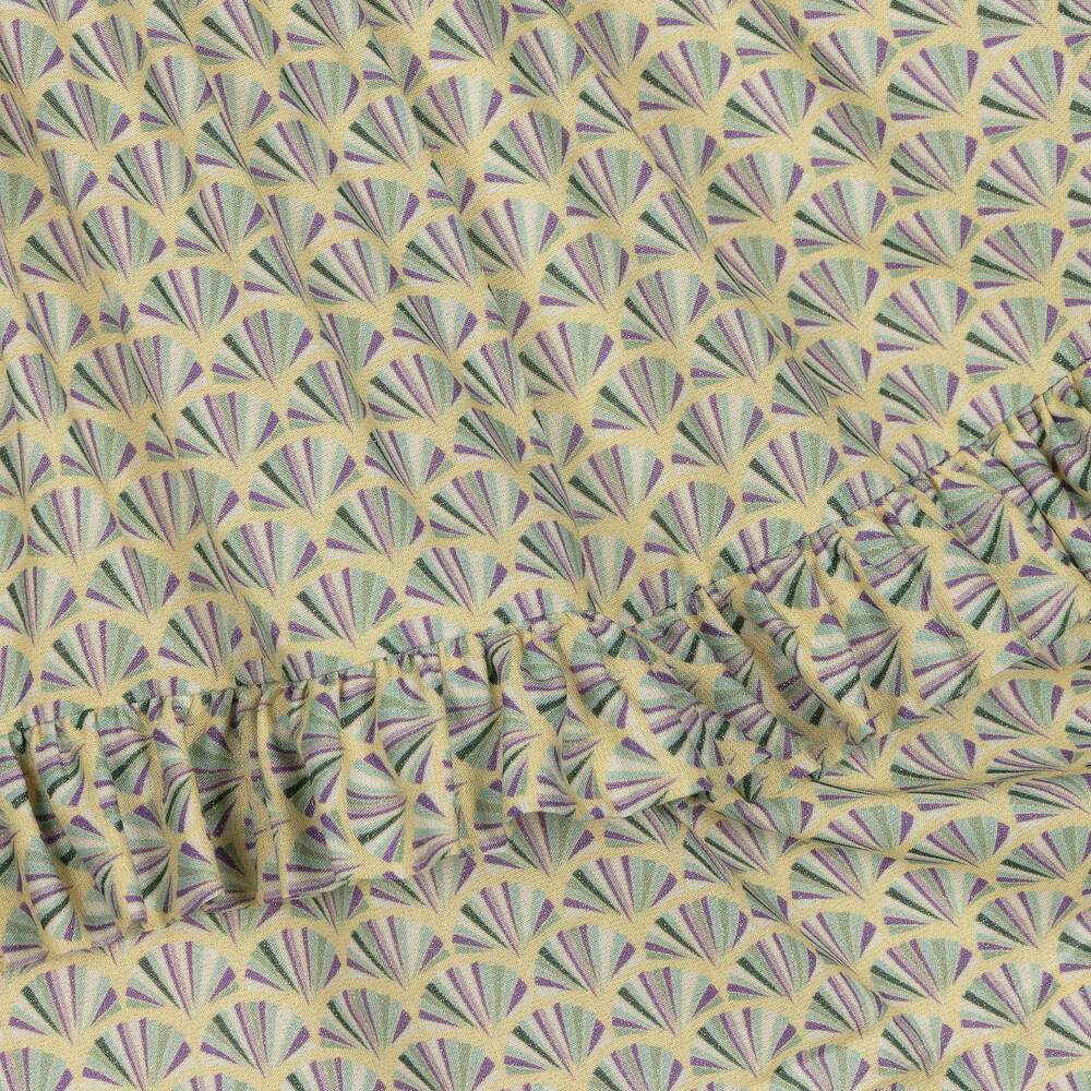 Irpa-Girls Green & Purple Print Viscose Dress | Childrensalon Outlet