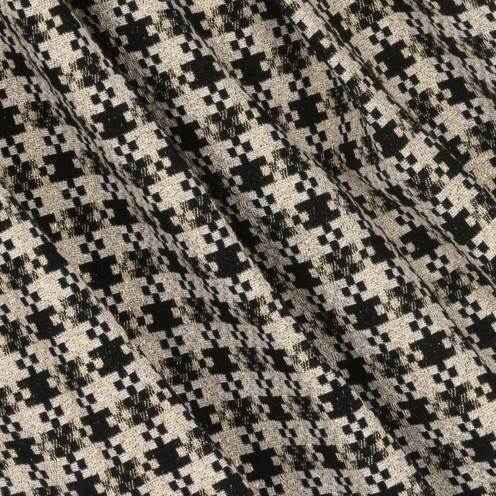 Irpa-Girls Houndstooth Ivory Black Dress | Childrensalon Outlet