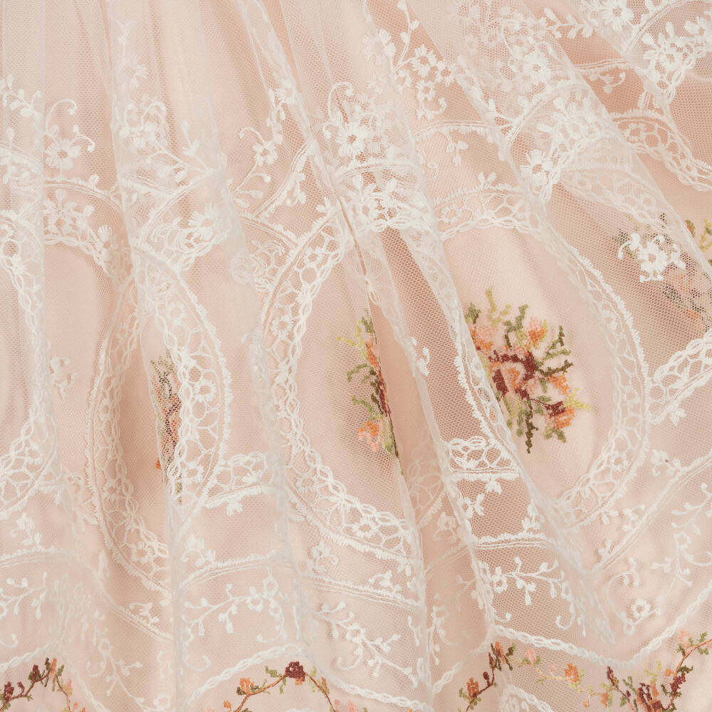 Irpa-فستان تول مطرز لون عاجي | Childrensalon Outlet