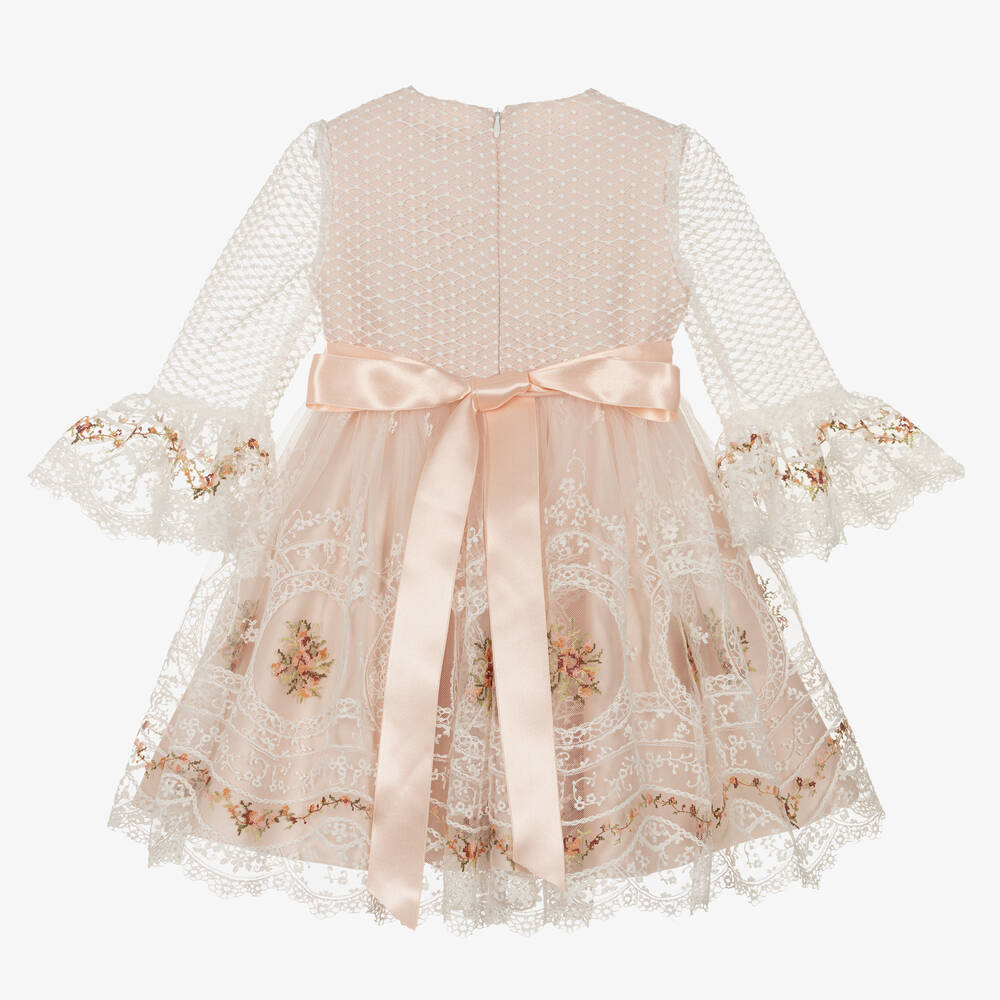 Irpa-فستان تول مطرز لون عاجي | Childrensalon Outlet