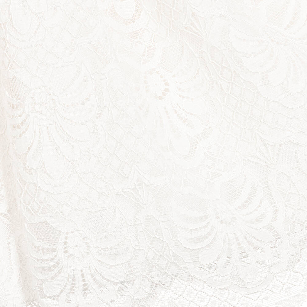 إيربا-فستان مزيج قطن فوال مزين بدانتيل لون عاجي | Childrensalon Outlet