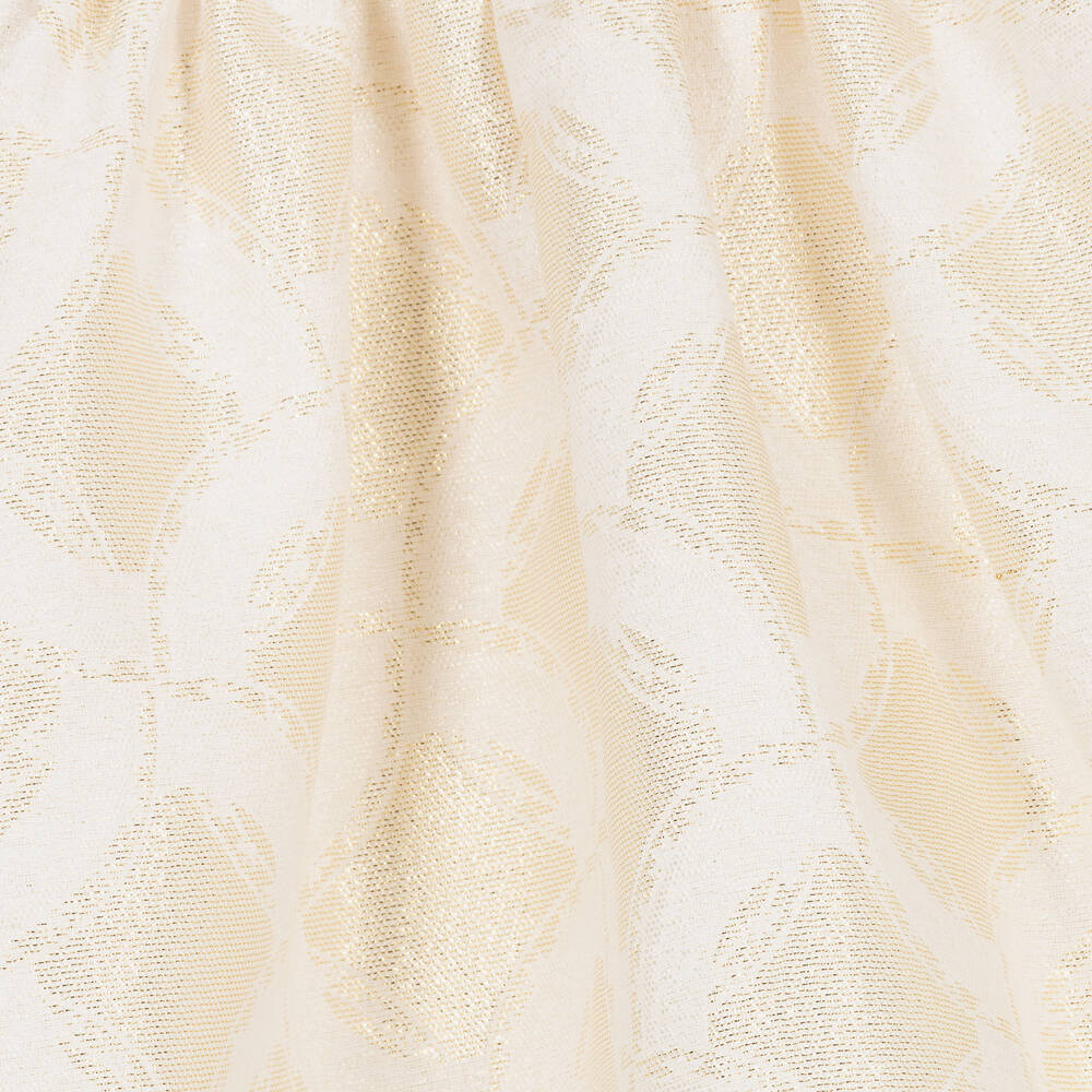 Irpa-Кремово-золотистое жаккардовое платье для девочек | Childrensalon Outlet