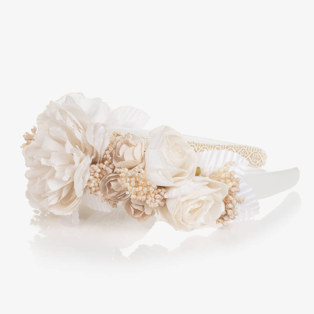 Irpa-Кремовый ободок с розами для девочек | Childrensalon Outlet