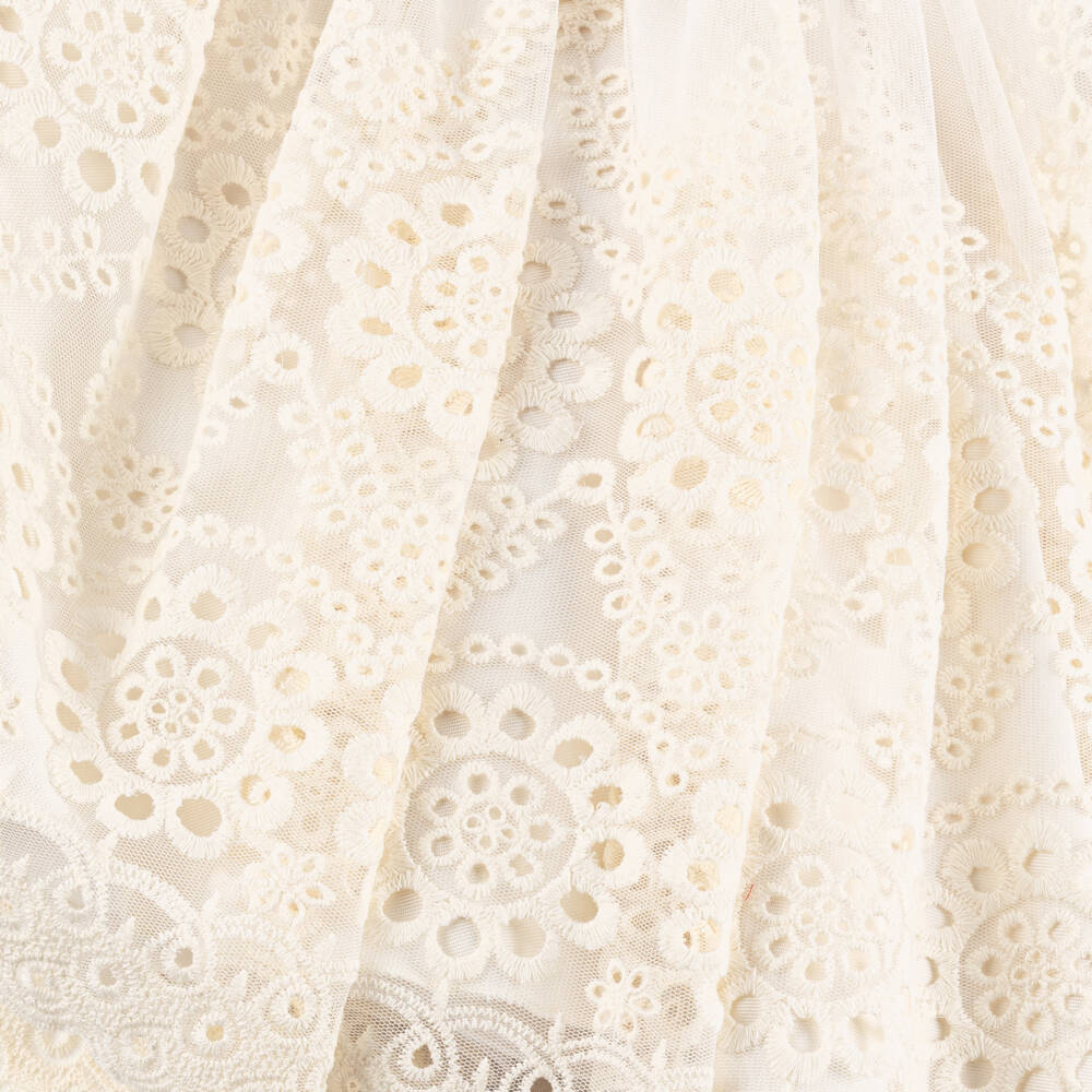 Irpa-Girls Ivory Satin Gown with Lace Tulle | Childrensalon Outlet