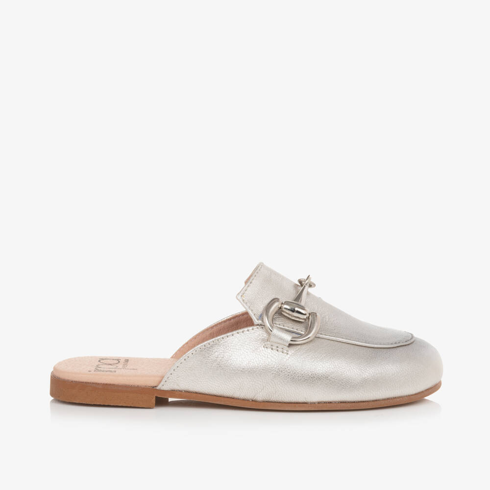 Irpa-Girls Metallic Silver Slip-On Loafers | Childrensalon Outlet