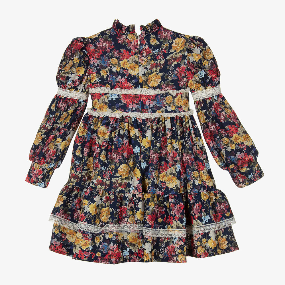 Irpa-فستان لون كحلي بطبعة ورود | Childrensalon Outlet