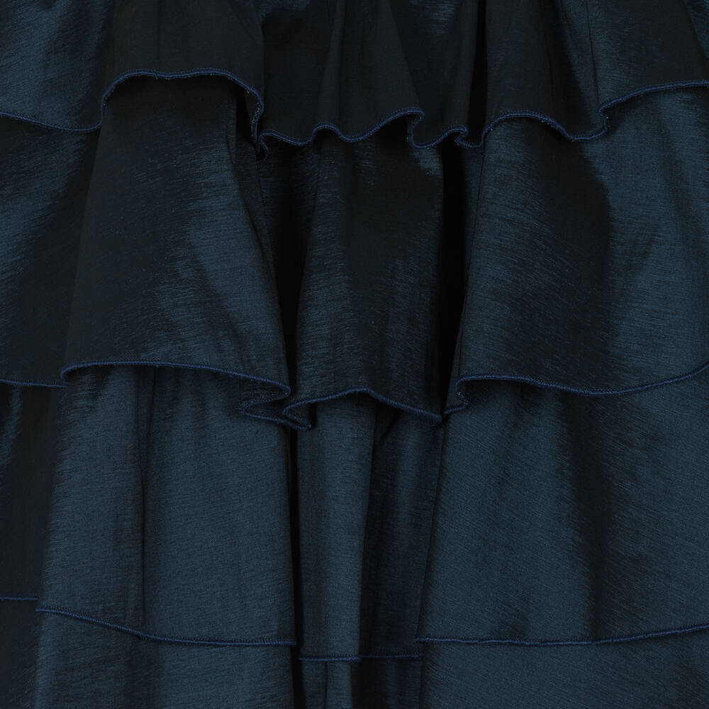 Irpa-Girls Navy Blue Taffeta Dress | Childrensalon Outlet