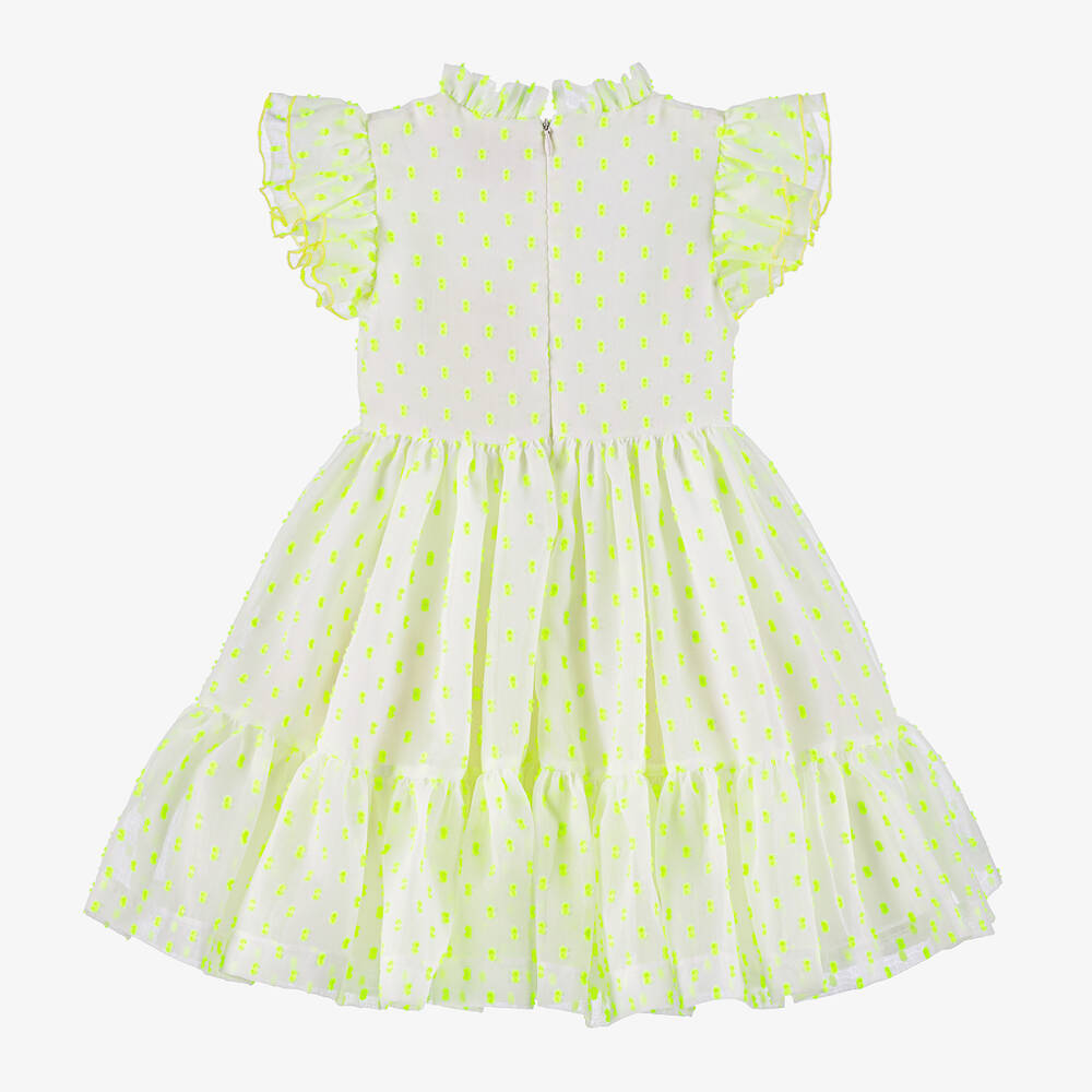 Irpa-Girls Neon Green Plumeti Dress | Childrensalon Outlet