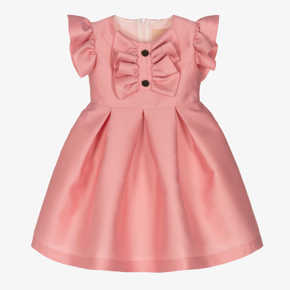 Irpa - Robe rose à nœuds fille | Childrensalon