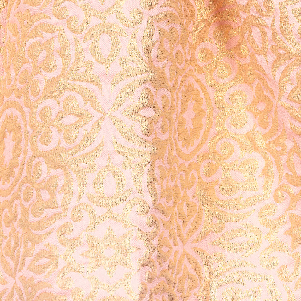 Irpa-Girls Pink & Gold Jacquard Dress | Childrensalon Outlet