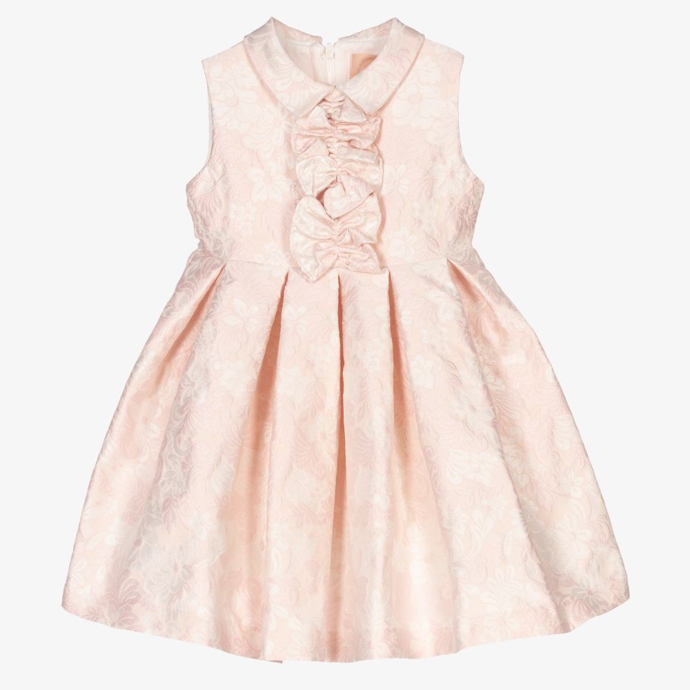 Irpa - Girls Pink Jacquard Dress | Childrensalon