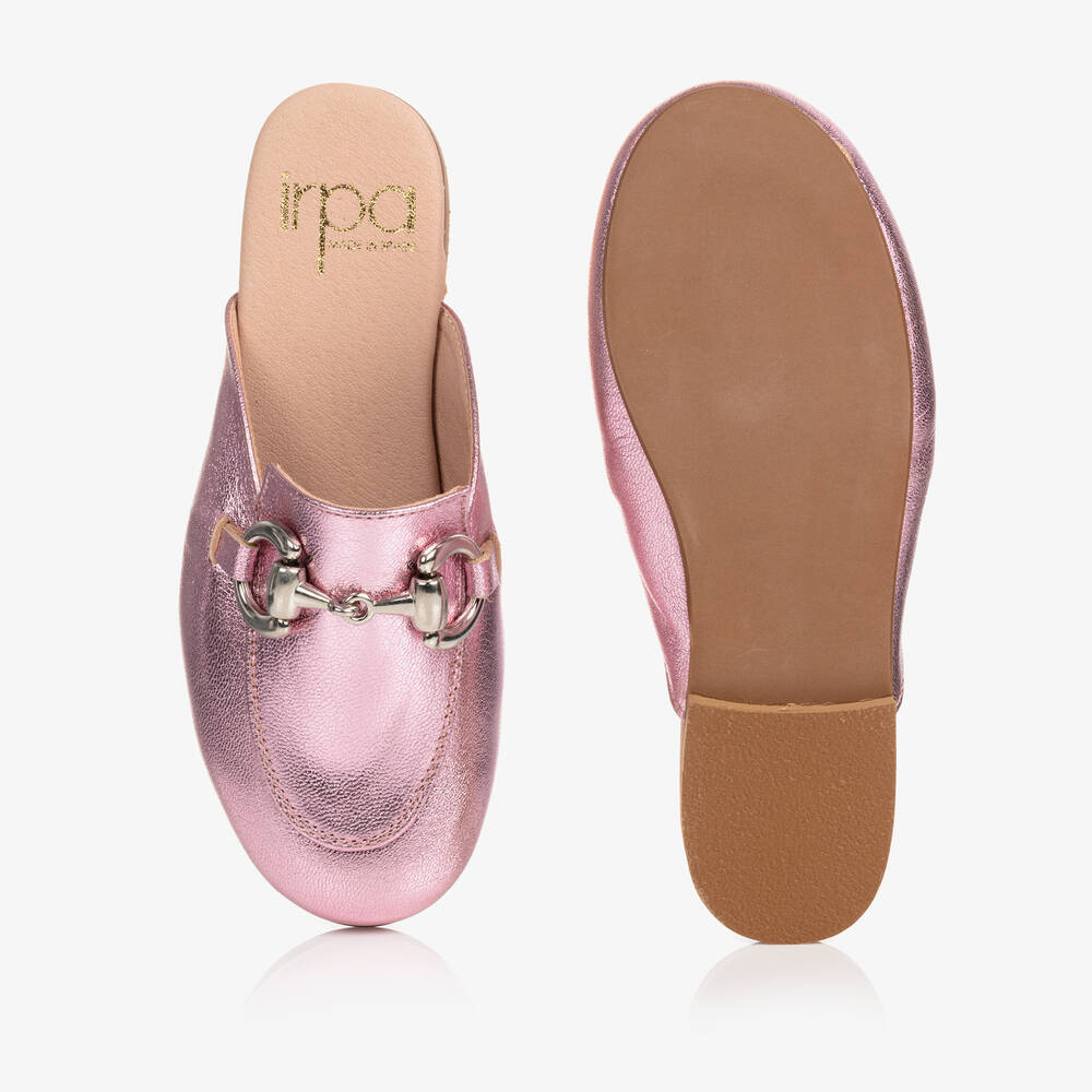 Ladies pink leather loafers outlet