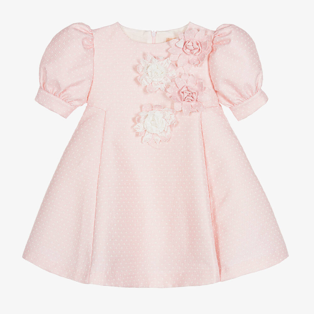 Irpa - Girls Pink Polka Dot Dress  | Childrensalon