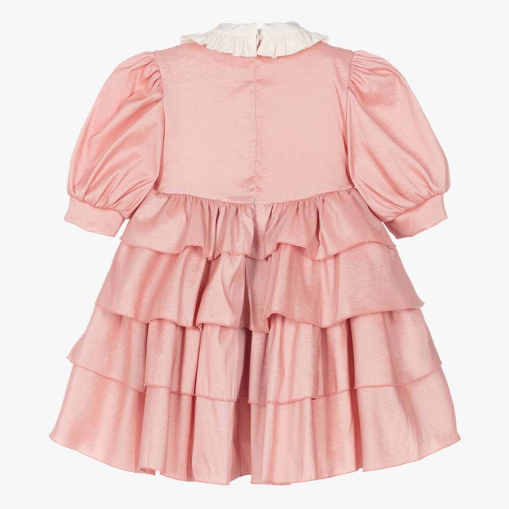 Irpa-Girls Pink Taffeta Dress | Childrensalon Outlet