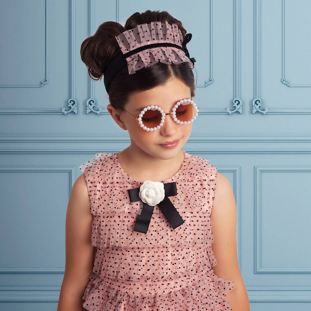 Irpa-Girls Pink Tulle Tiered Dress | Childrensalon Outlet