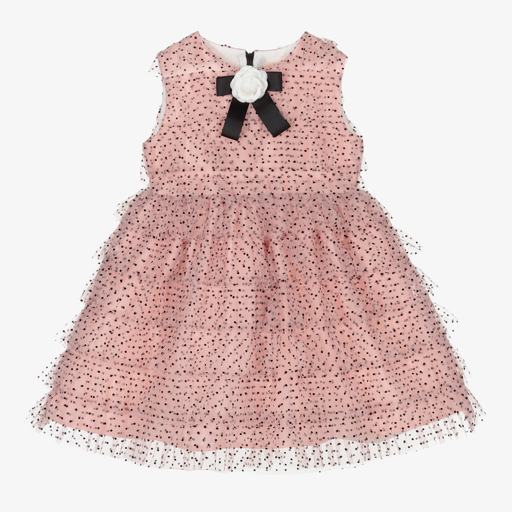 Irpa - Розовое многоярусное платье из тюля для девочек | Childrensalon
