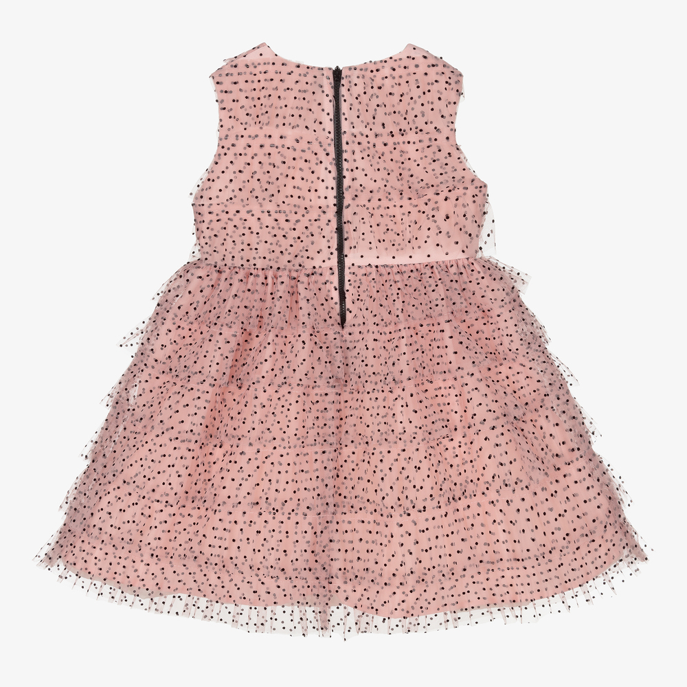 Irpa-Girls Pink Tulle Tiered Dress | Childrensalon Outlet