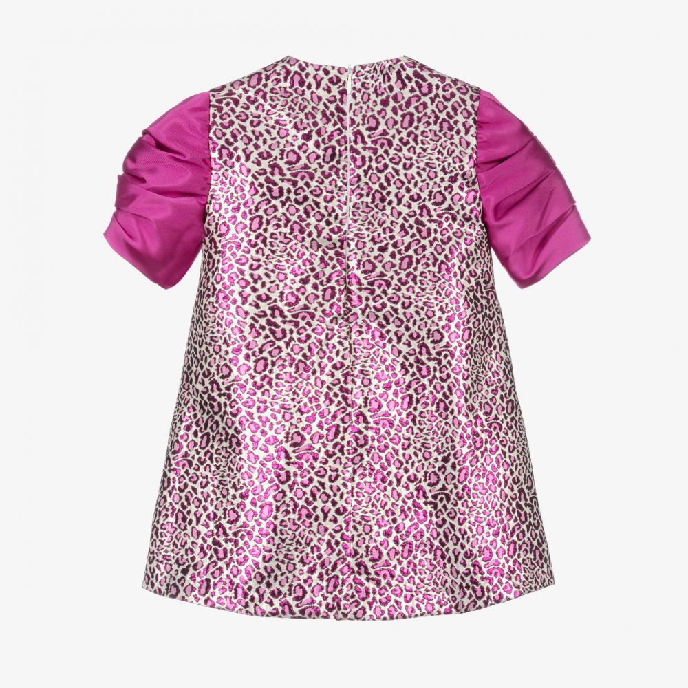 Irpa-Girls Purple Leopard Dress | Childrensalon Outlet