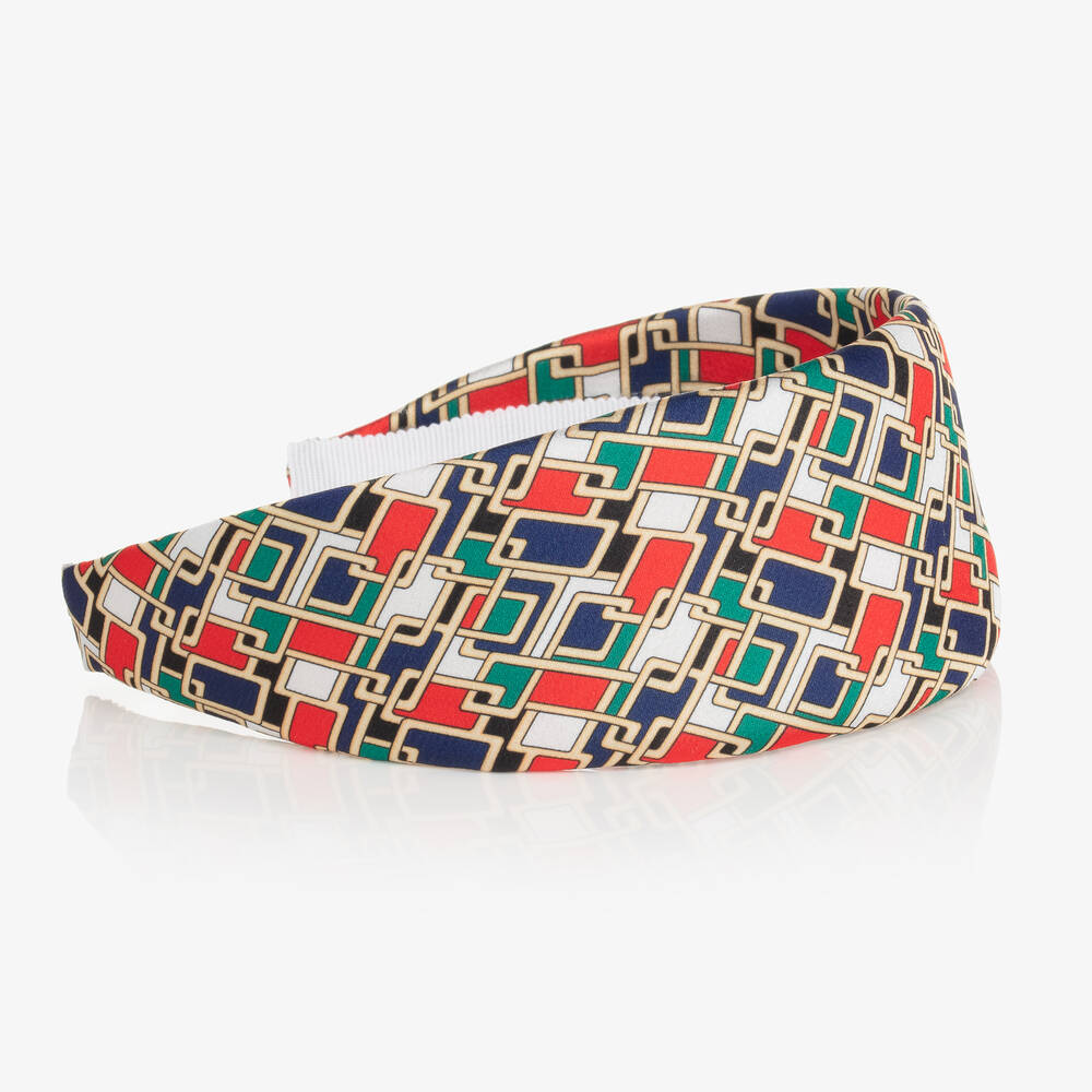 Irpa-Girls Red Geometric Satin Hairband | Childrensalon Outlet