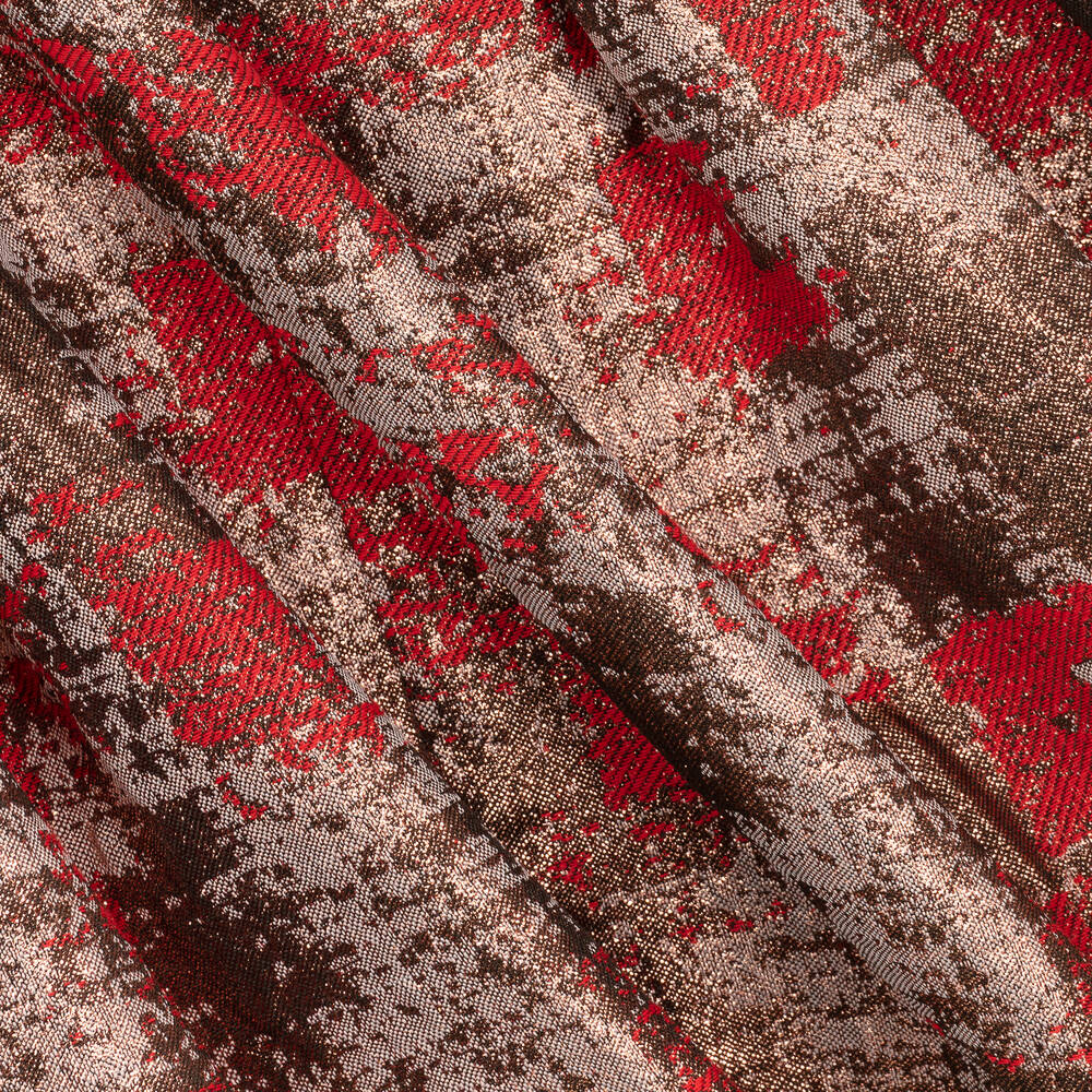 Irpa-فستان بروكاد لون أحمر وروز ذهبي | Childrensalon Outlet