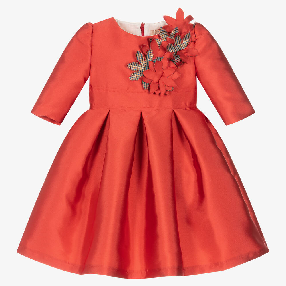 Irpa - Girls Red Satin Dress | Childrensalon