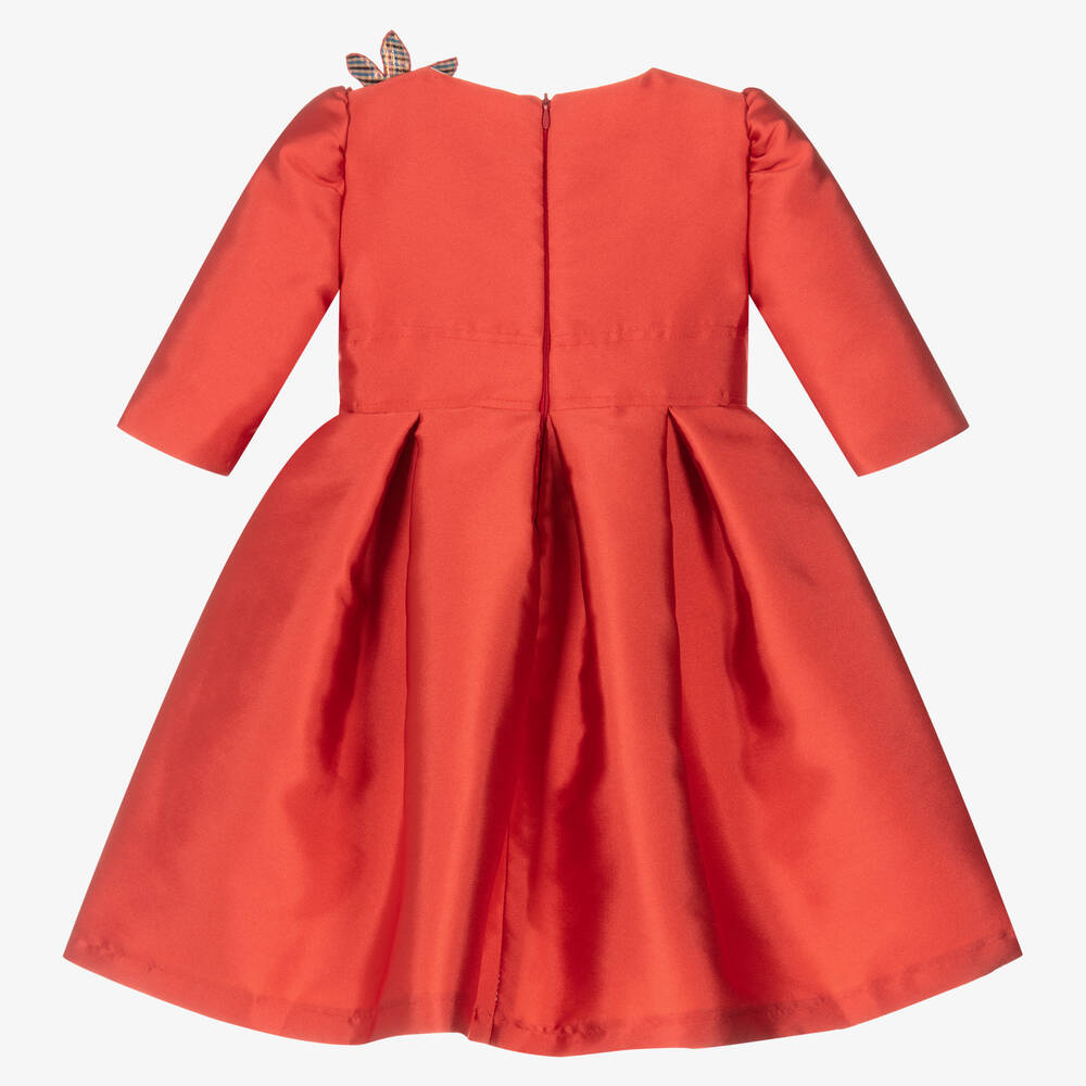 Irpa-Girls Red Satin Dress | Childrensalon Outlet