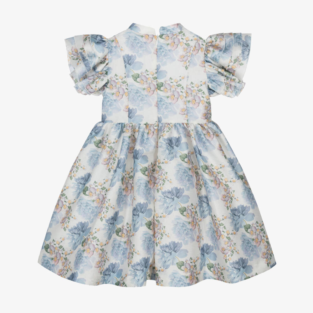 Irpa-Платье из атласа с сапфировыми цветами для девочек | Childrensalon Outlet