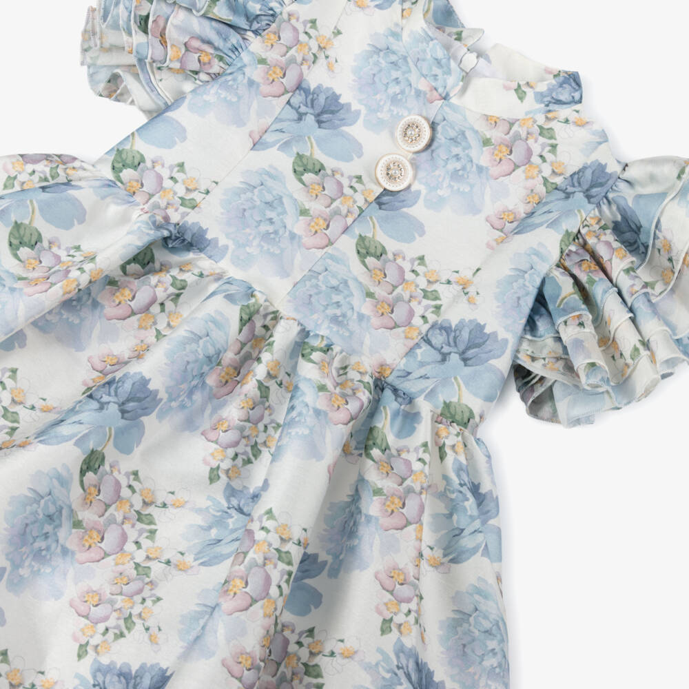 Irpa-Платье из атласа с сапфировыми цветами для девочек | Childrensalon Outlet