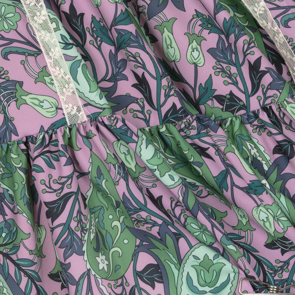 Irpa-فستان بطبعة ورود ساتان لون بنفسجي | Childrensalon Outlet