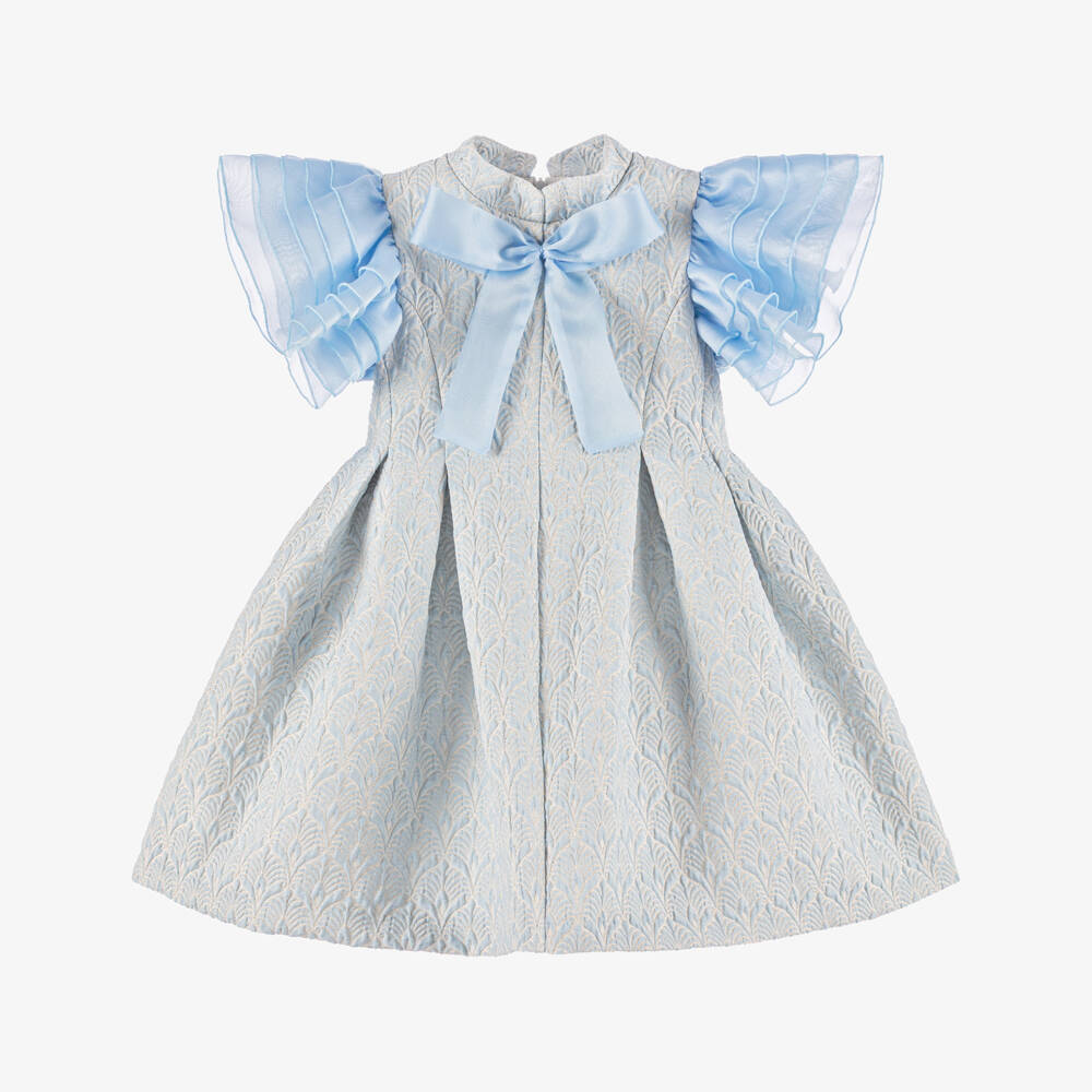 Irpa-Платье с блеском и синим бантом для девочек | Childrensalon Outlet