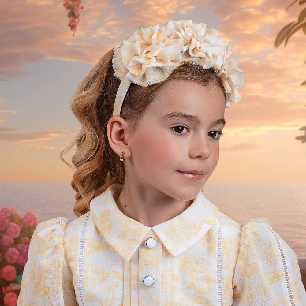 Irpa-Girls Sunshine Toile Floral Headband | Childrensalon Outlet