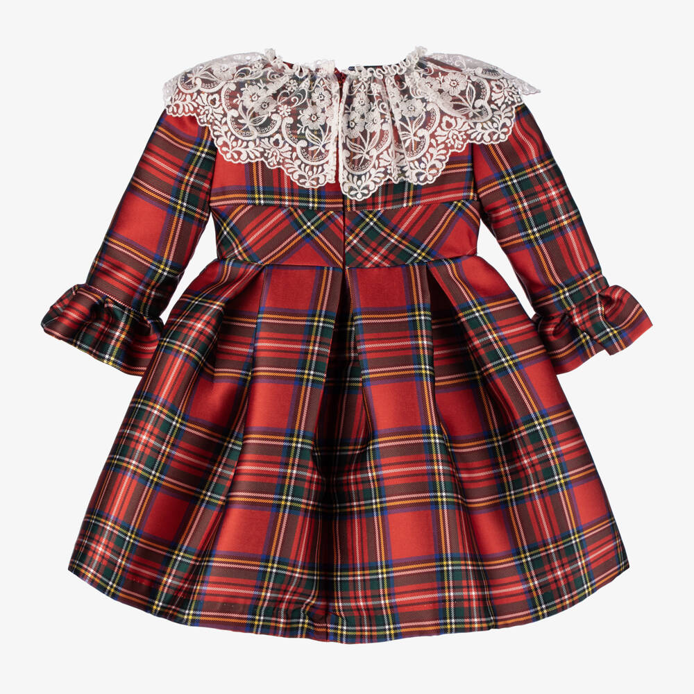 Irpa-Girls Tartan Lace Collar Dress | Childrensalon Outlet