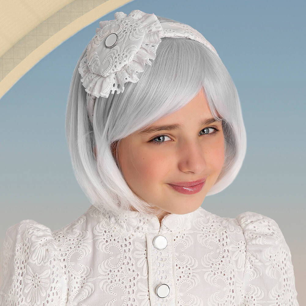 Irpa-Girls White Rosette Hairband | Childrensalon Outlet