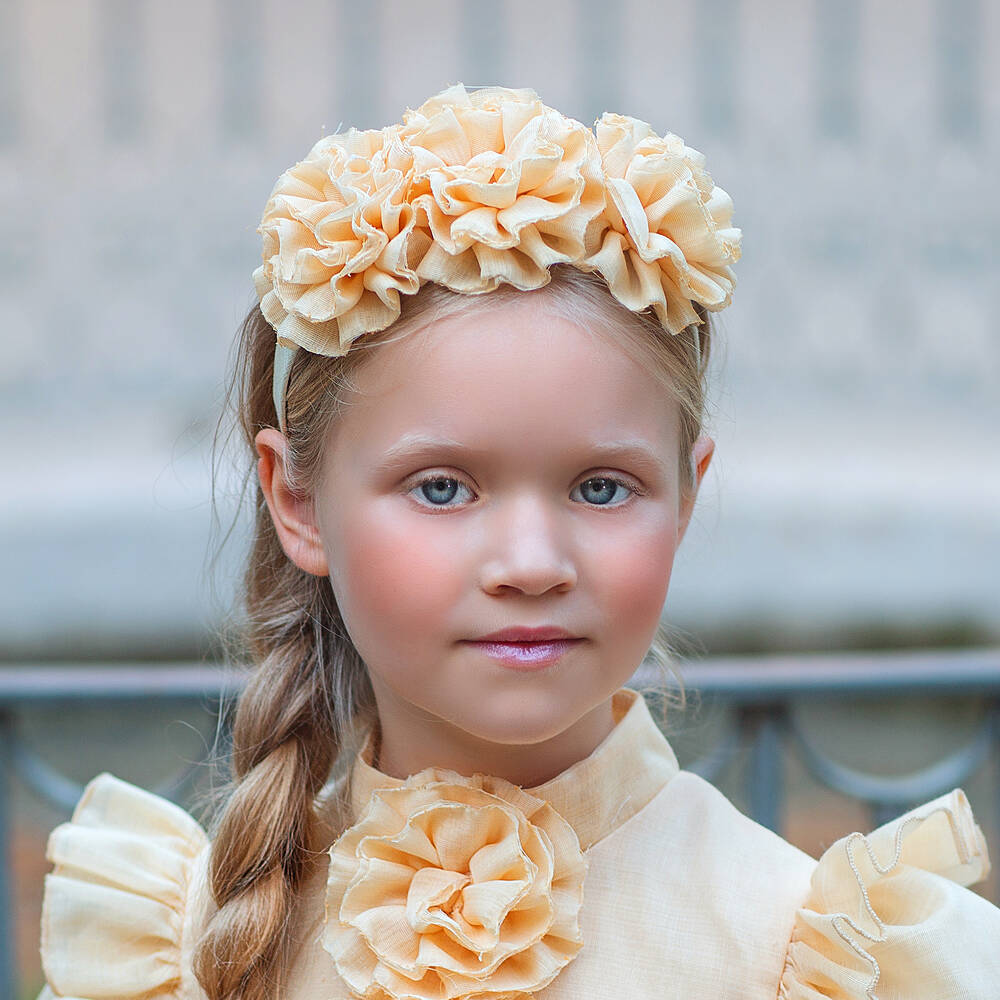 Irpa - Girls Yellow Flower Hairband | Childrensalon Outlet