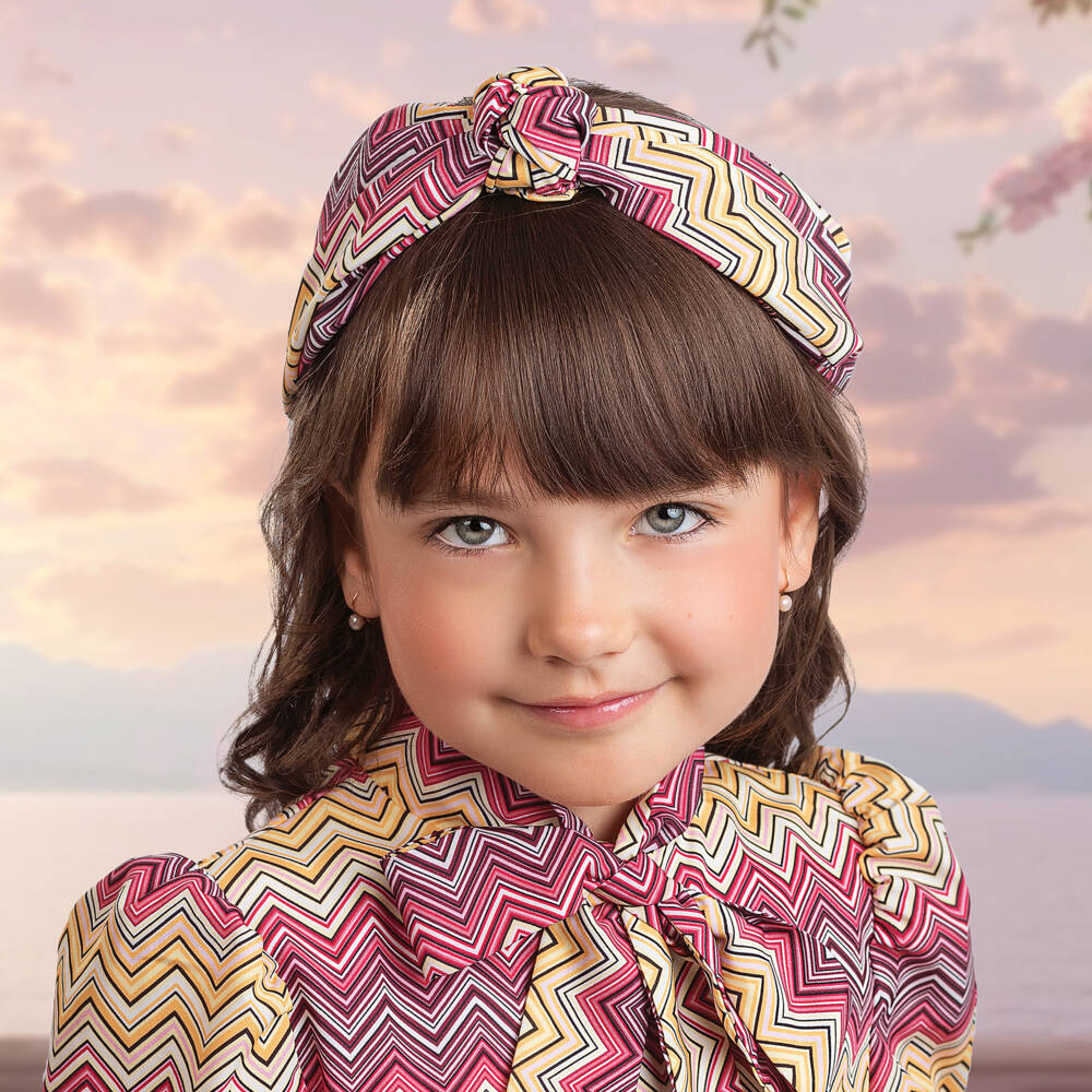 Irpa-Girls Zigzag Pink & Yellow Headband | Childrensalon Outlet