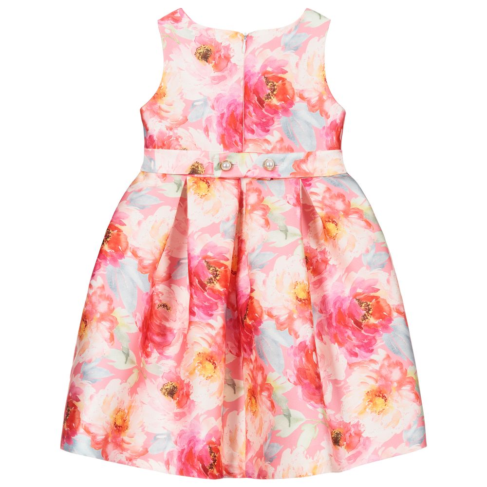 Irpa-Pink Floral Bow Dress | Childrensalon Outlet