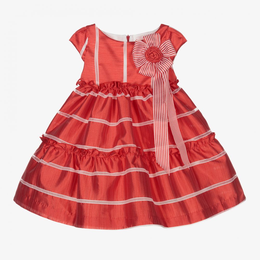 Irpa - فستان أورغانزا لون أحمر وأبيض | Childrensalon